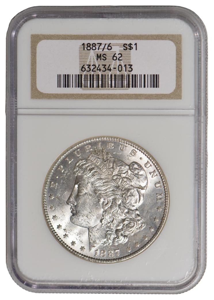 1887/6 $1 Morgan Silver Dollar NGC MS62