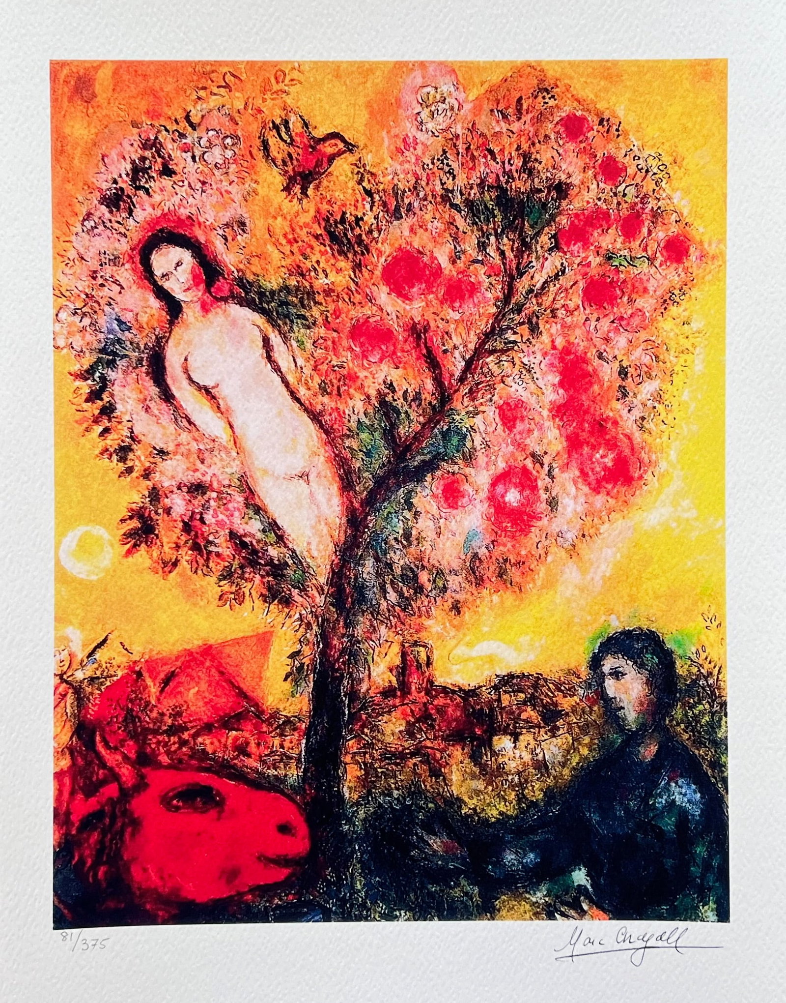Marc Chagall TREE OVER VILLAGE Limited Edition Facsimile Signed Giclee