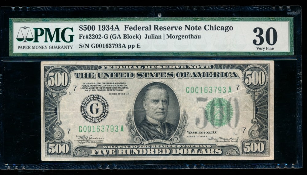 1934A $500 Chicago FRN PMG 30