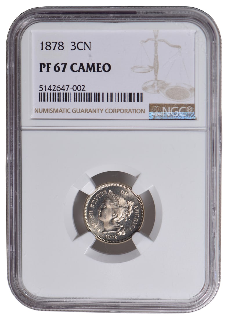 1878 Three Cent Nickel NGC PF67 Cameo