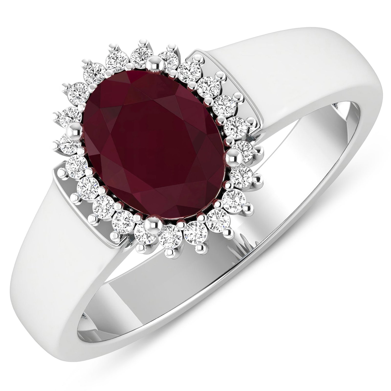 14KT White Gold 1.5ct Ruby and Diamond Ring (1 of 4)