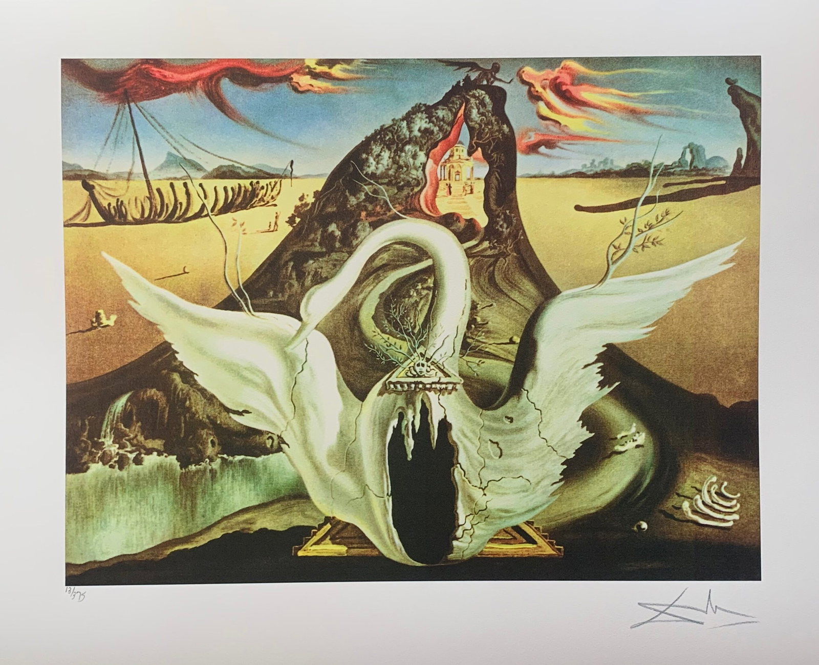 Salvador Dali SWAN BACCHANALE Facsimile Signed Numbered Giclee