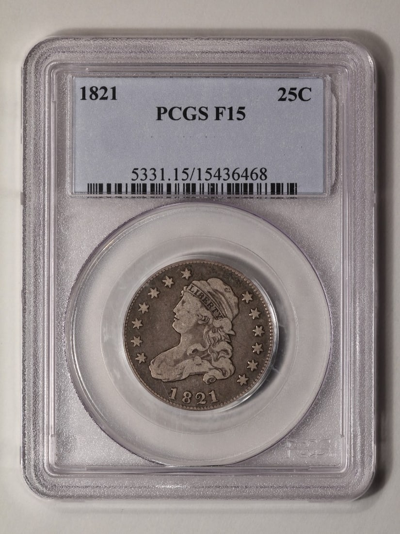 1821 Capped Bust Quarter PCGS F15