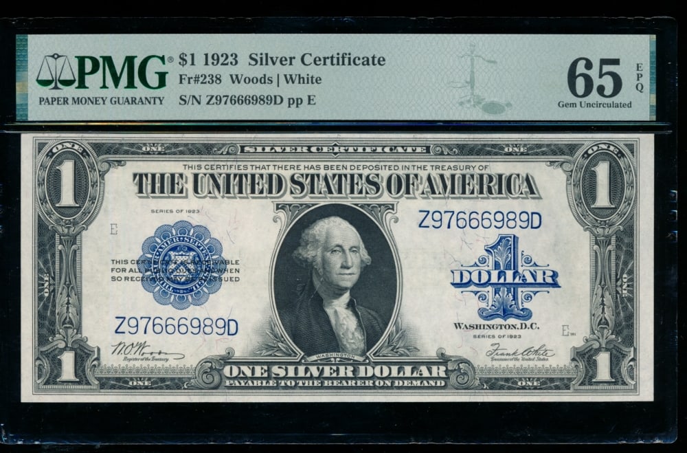 1923 $1 Silver Certificate PMG 65EPQ (1 of 2)