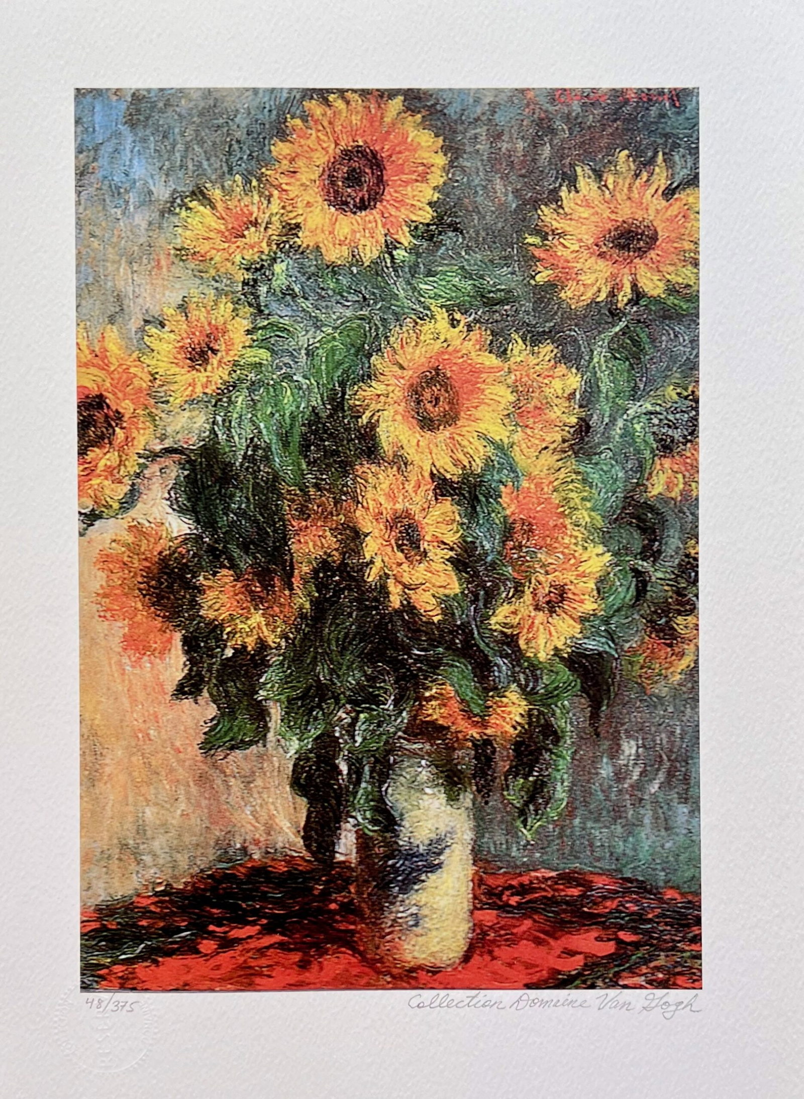Vincent Van Gogh SUNFLOWERS Estate Signed Giclee