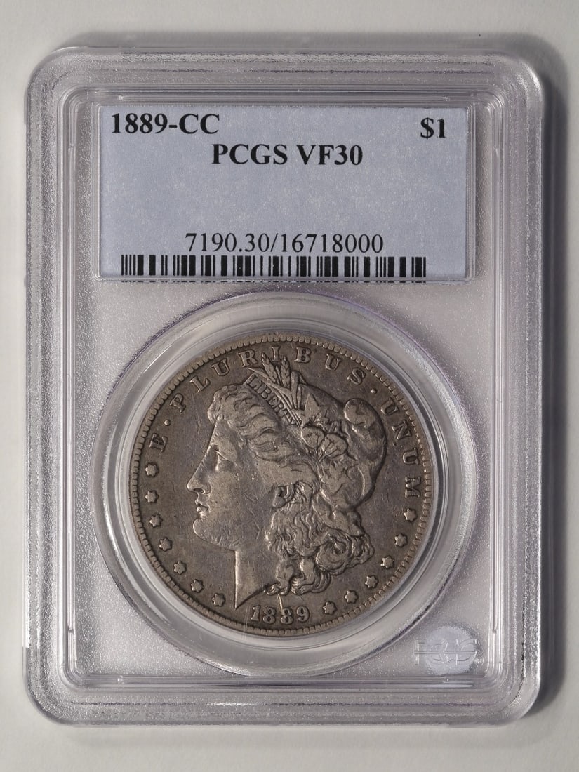 1889-CC $1 Morgan Silver Dollar PCGS VF30 (1 of 2)