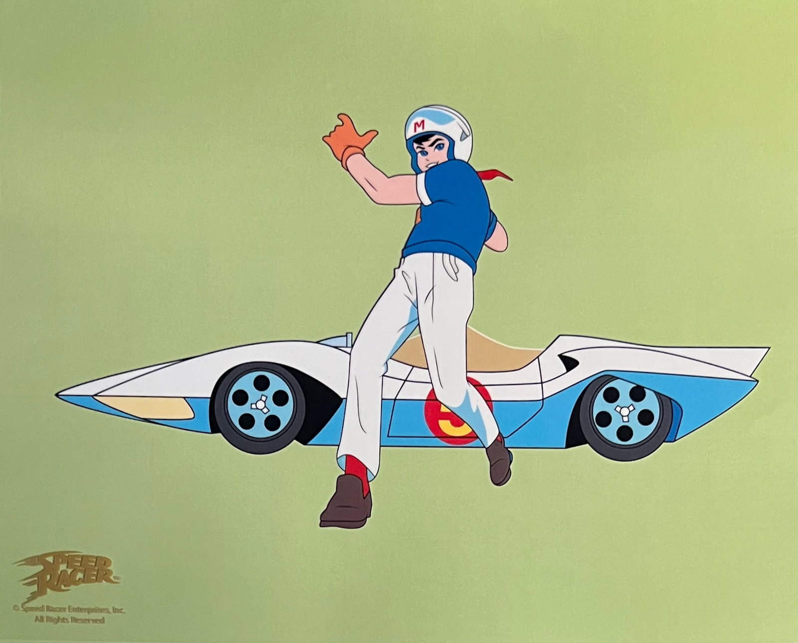 SPEED RACER MACH 5 Sericel Limited Edition Animation Art Cel: This is a Limited Edition Sericel titled SPEED RACER MACH 5. This Cel measures 11 inches x 14 inches, comes unframed, in excellent condition. This was produced from a un-numbered limited edition of 2,