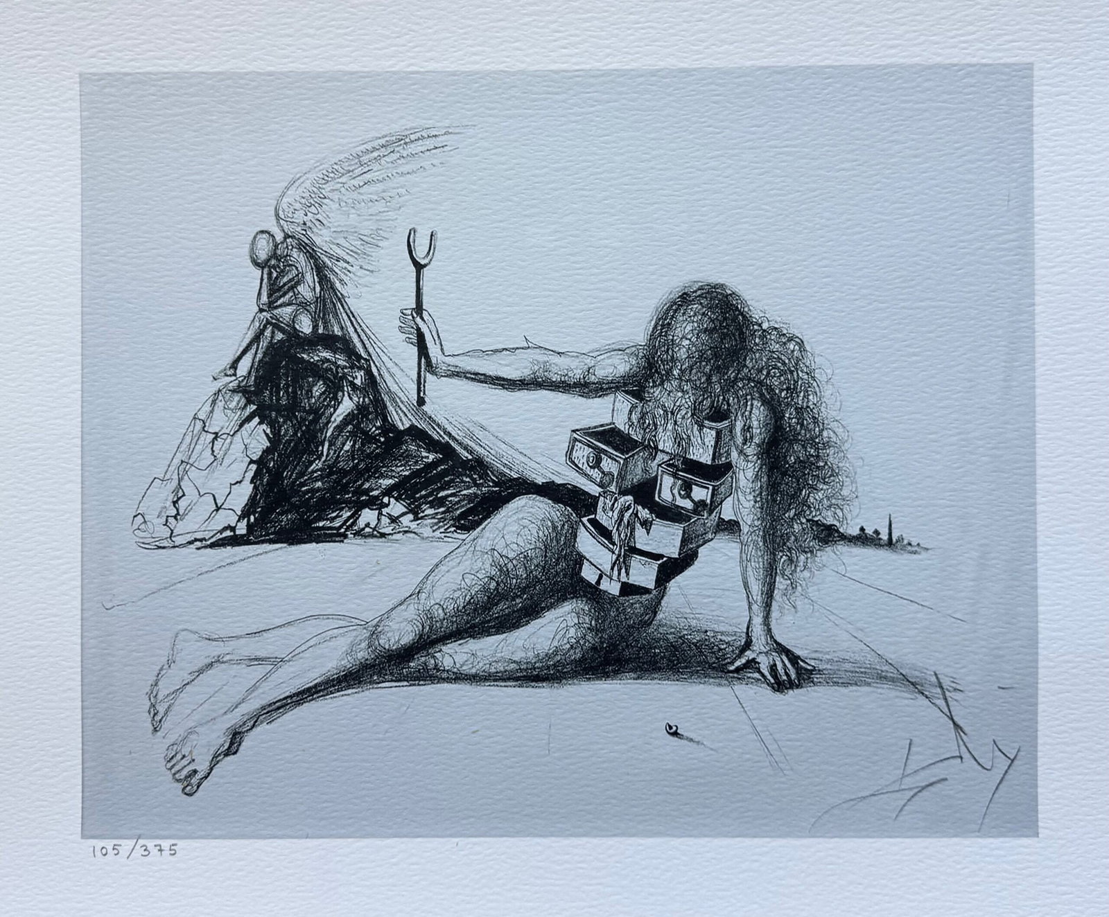 Salvador Dali DRAWERS OF MEMORY Facsimile Signed Numbered Giclee: This is a limited edition giclee titled Drawers of Memory by Salvador Dali. This piece is facsimile signed on the lower right. Pencil numbered from an edition of 375. Paper measures 12 inches x 16 inc