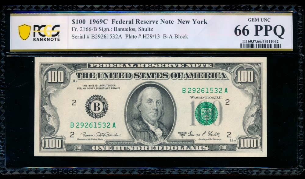 1969C $100 New York FRN PCGS 66PPQ (1 of 2)