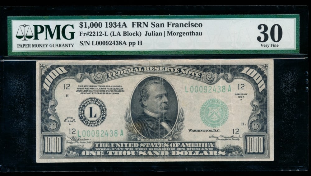 1934A $1000 San Francisco FRN PMG 30 (1 of 2)