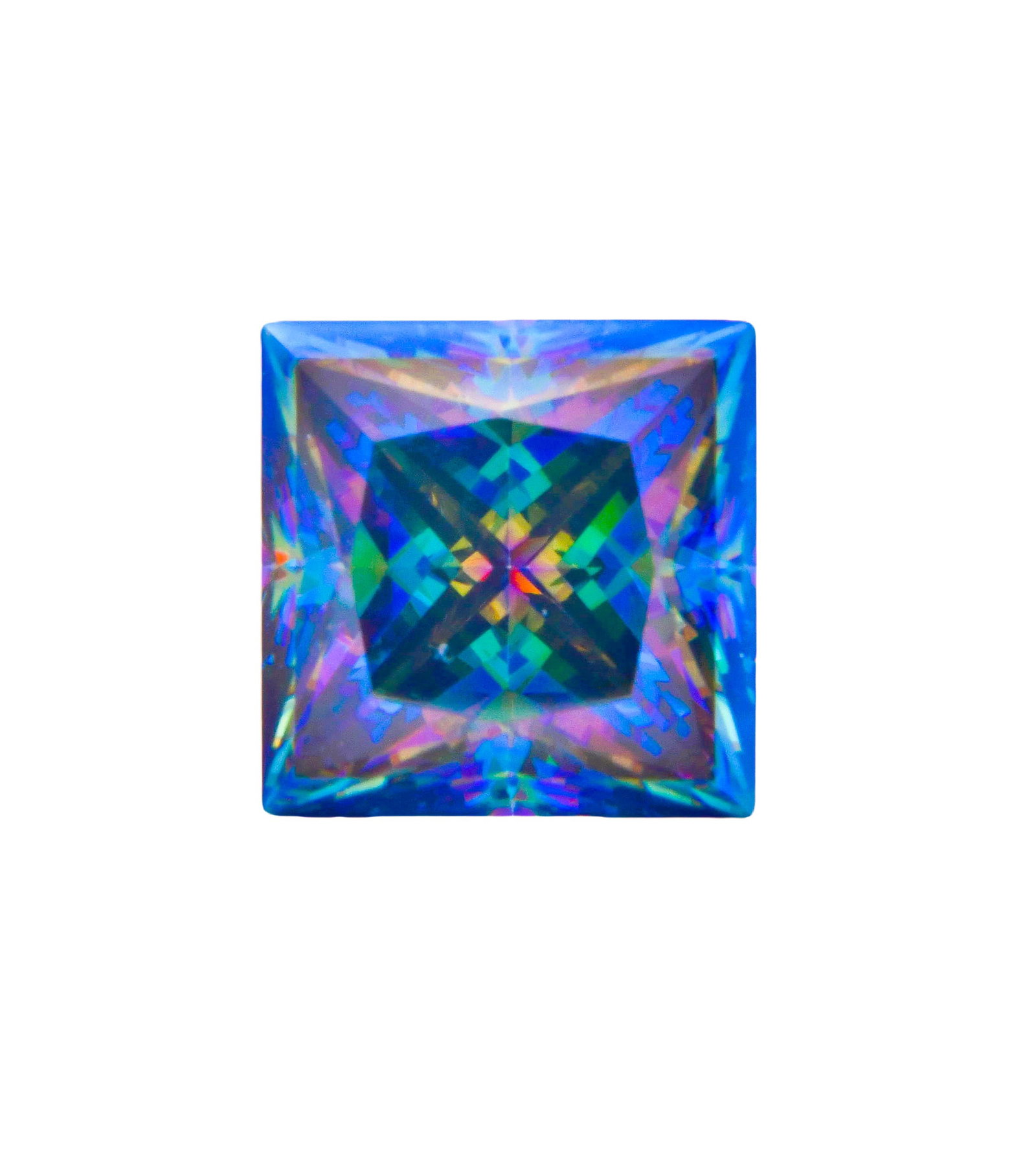 Huge 5 Ct VVs1 Russian Color Change Lab Simulated Alexandrite Solitaire: This Large Russian 5Ct VVs1 Lab Simulated Color Change Alexandrite is an Eye-Clean Fancy Princess Cut. It Measures 9.5 x 9.5 mm. The color spectrum ranges from beautiful blues , greens, pinks and gold