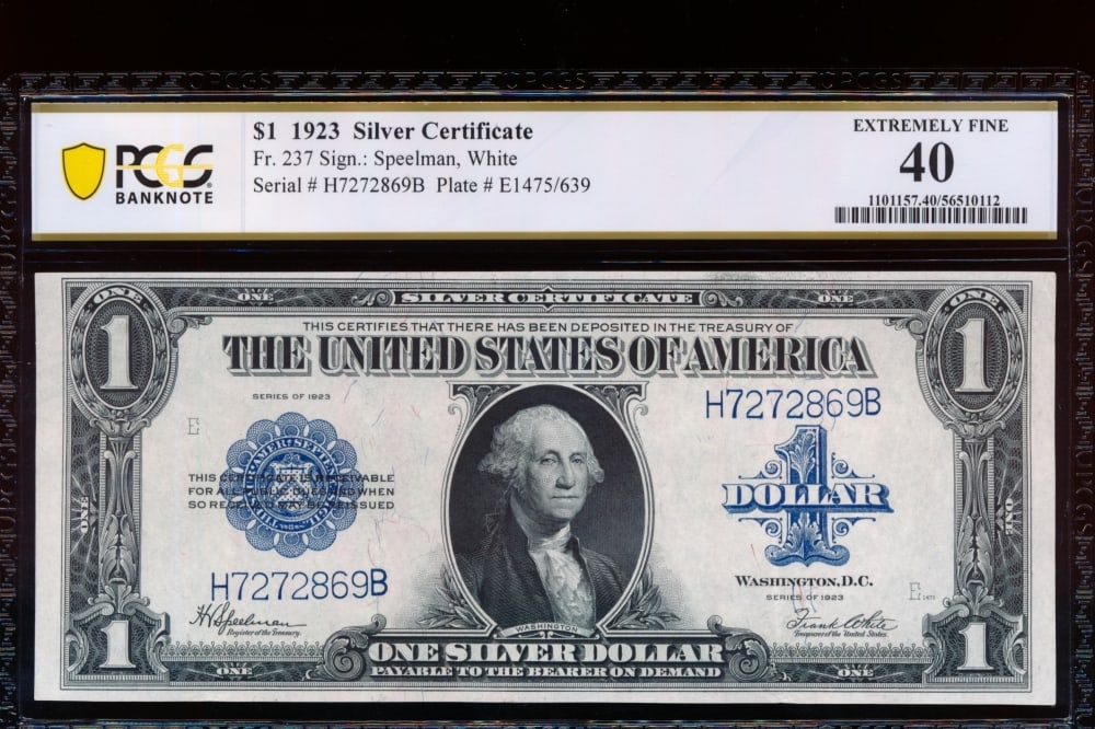 1923 $1 Silver Certificate PCGS 40