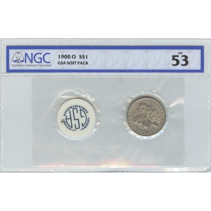 1900-O $1 Morgan Silver Dollar NGC AU53: One 1900-O $1 Morgan Silver Dollar NGC AU53.