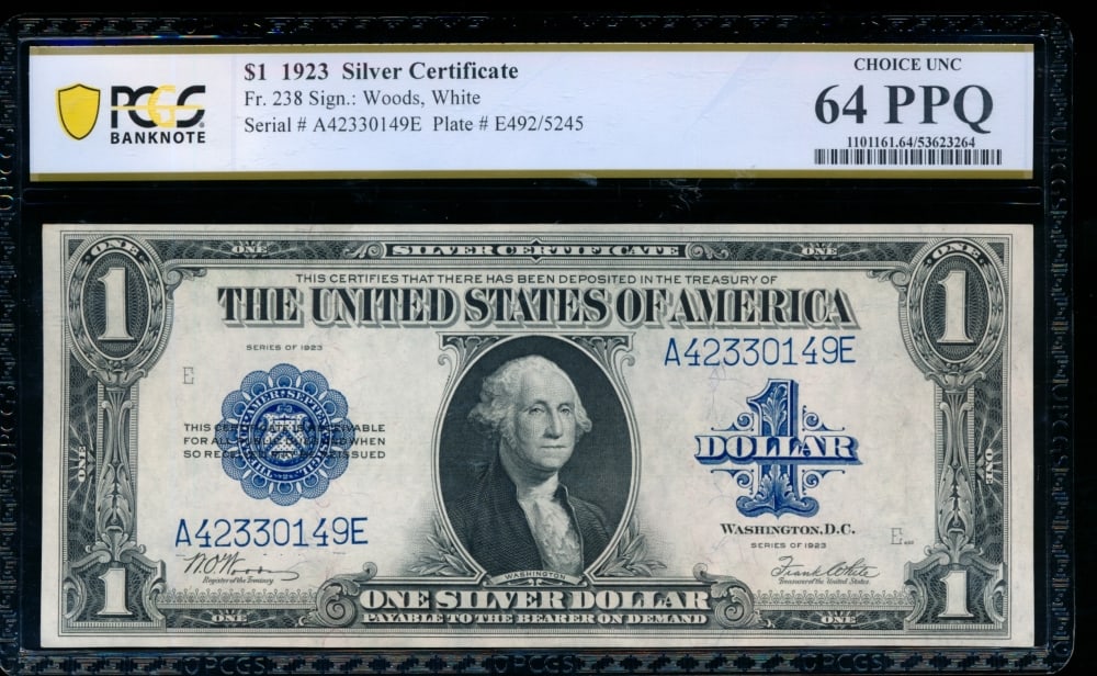 1923 $1 Silver Certificate PCGS 64PPQ (1 of 2)