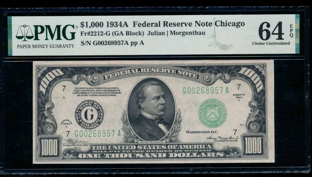 1934A $1000 Chicago FRN PMG 64EPQ (1 of 2)