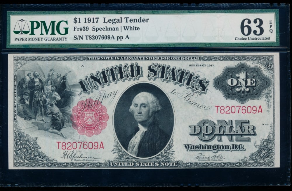 1917 $1 Legal Tender Note PMG 63EPQ (1 of 2)