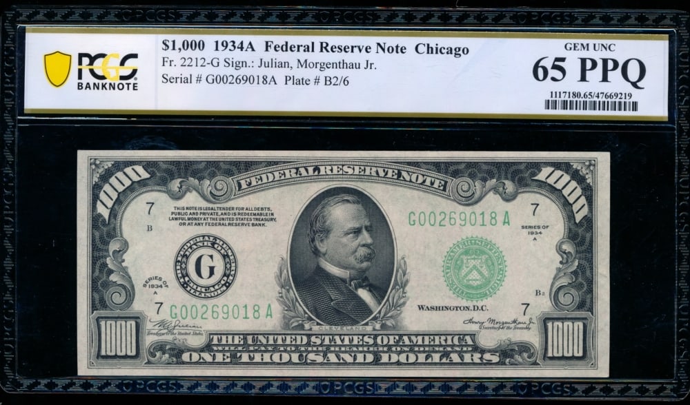 1934A $1000 Chicago FRN PCGS 65PPQ (1 of 2)