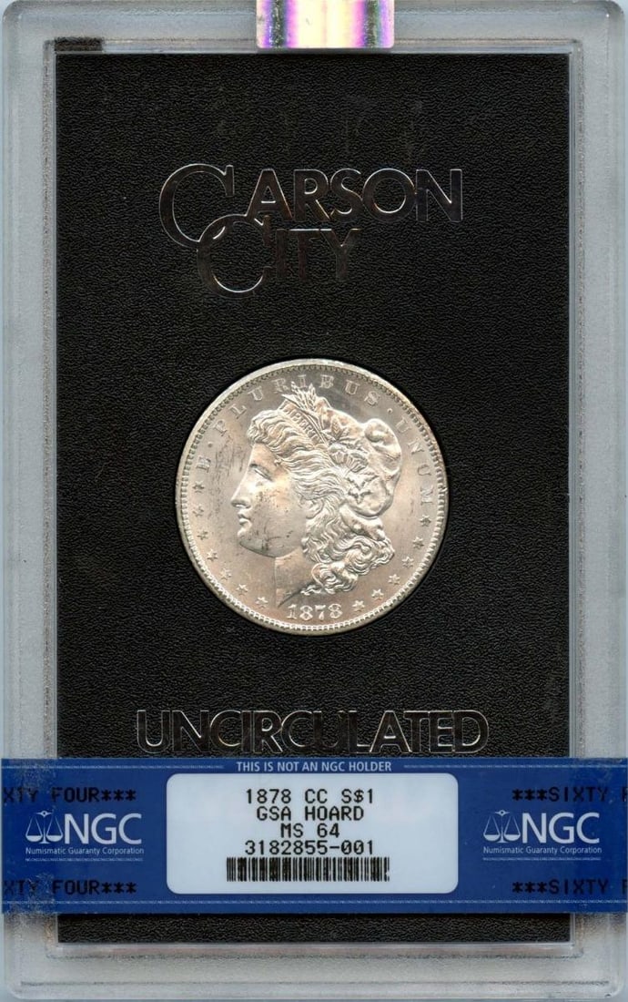 1878-CC $1 Morgan Silver Dollar NGC MS64: One 1878-CC $1 Morgan Silver Dollar NGC MS64.