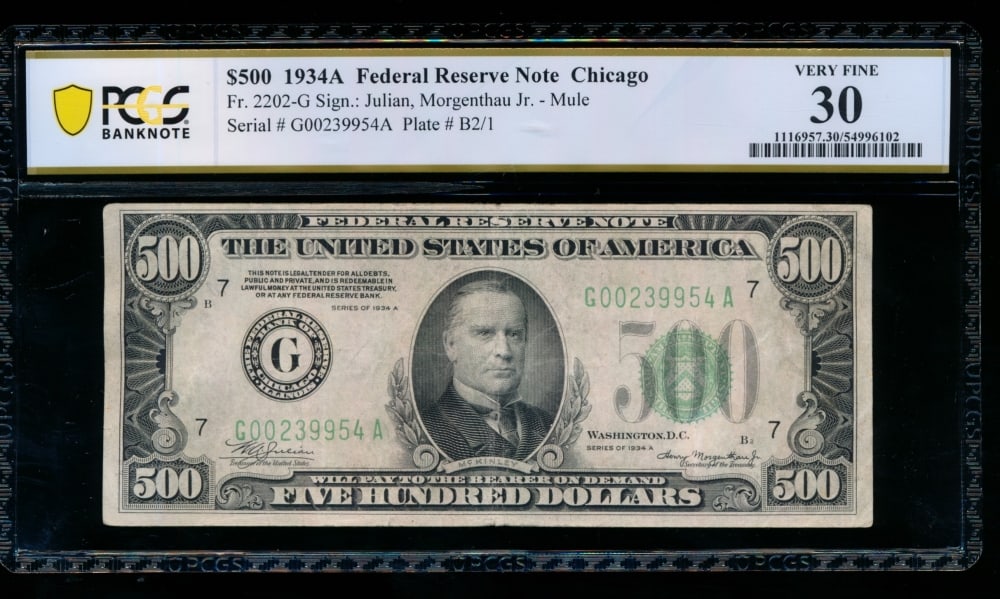 1934A $500 Chicago FRN PCGS 30