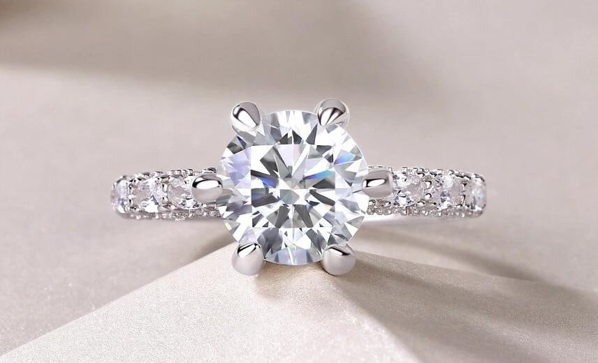 Sterling Silver 3ct Moissanite Ring - 2