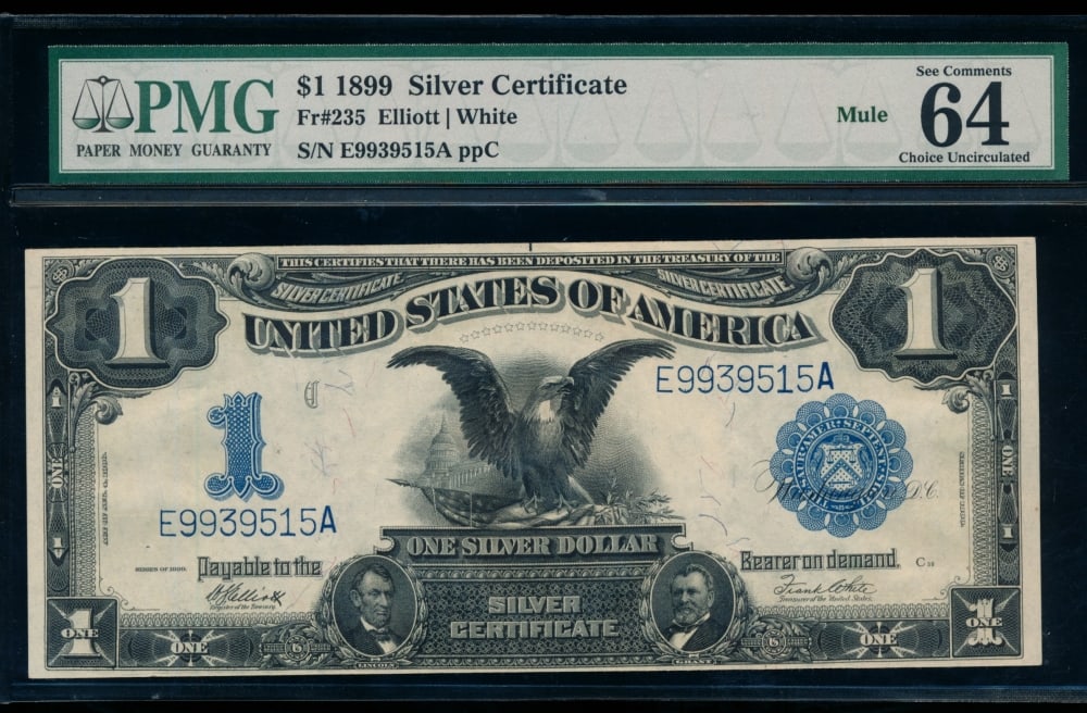 1899 $1 Black Eagle Silver Certificate PMG 64 (1 of 2)