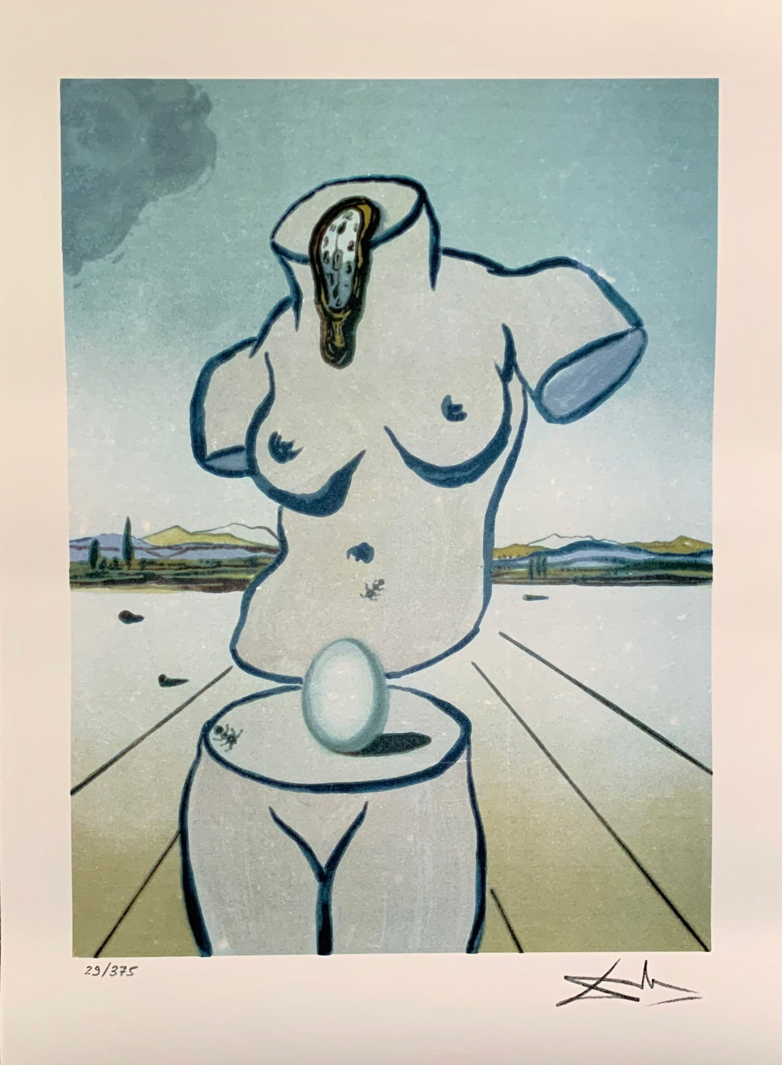 Salvador Dali BIRTH OF VENUS Facsimile Signed Limited Edition Giclee: This is a limited edition giclee titled BIRTH OF VENUS by Salvador Dali. This piece is facsimile signed on the lower right. Pencil numbered from an edition of 375. Paper measures 17 inches x 12