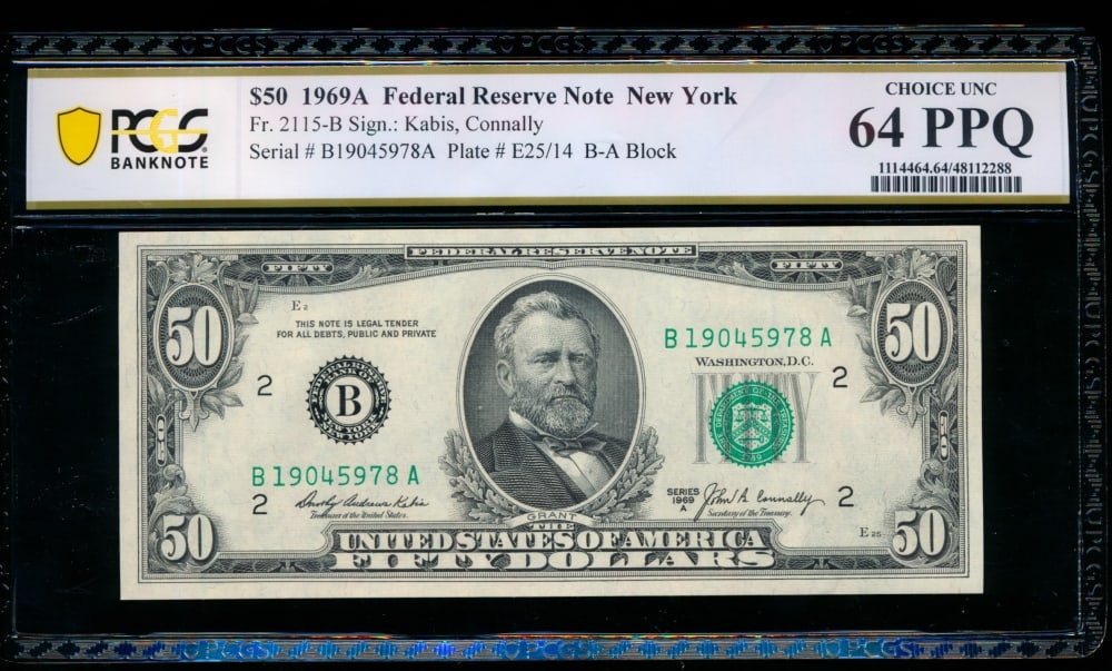 1969A $50 New York FRN PCGS 64PPQ (1 of 2)