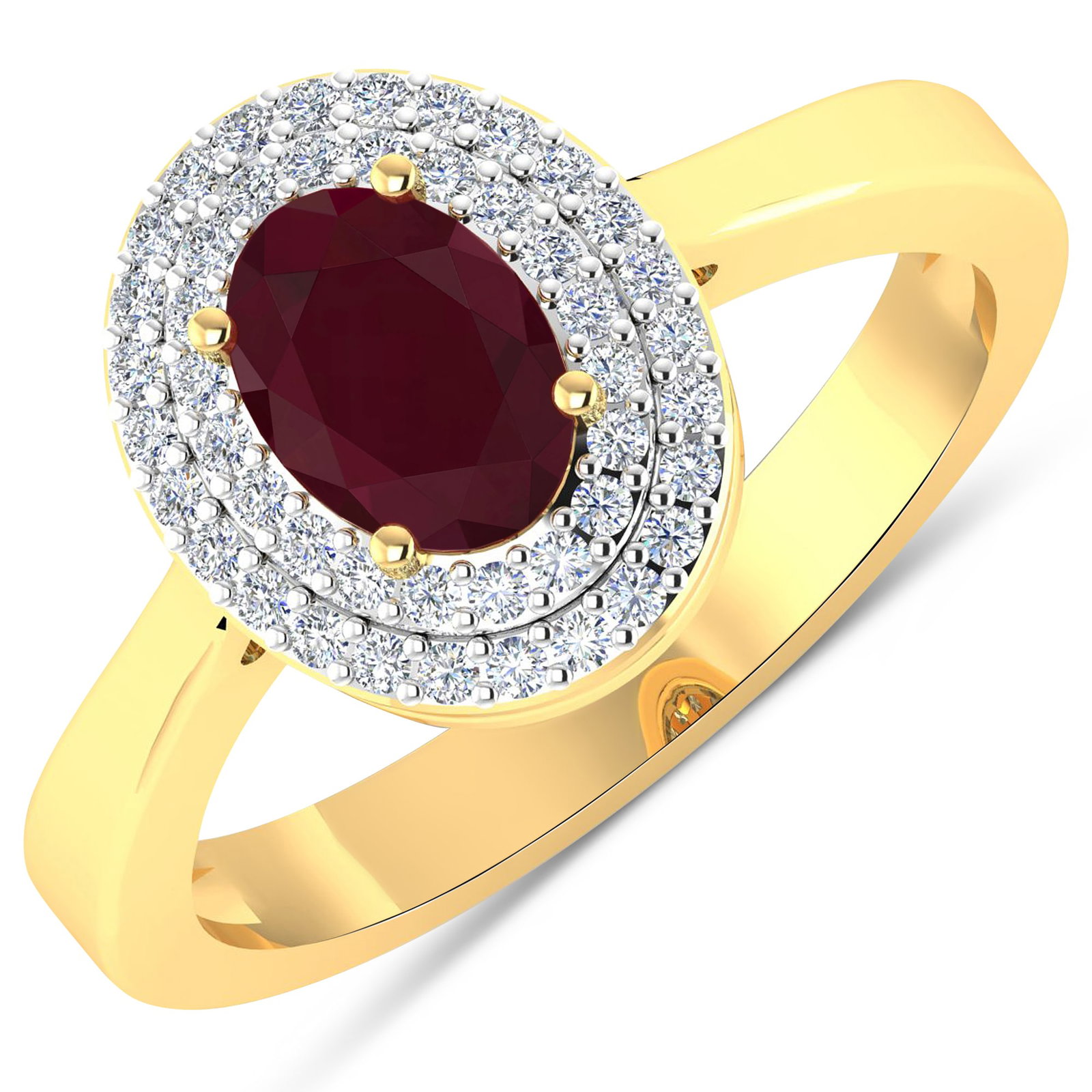14KT Yellow Gold 0.95ct Ruby and Diamond Ring - 2