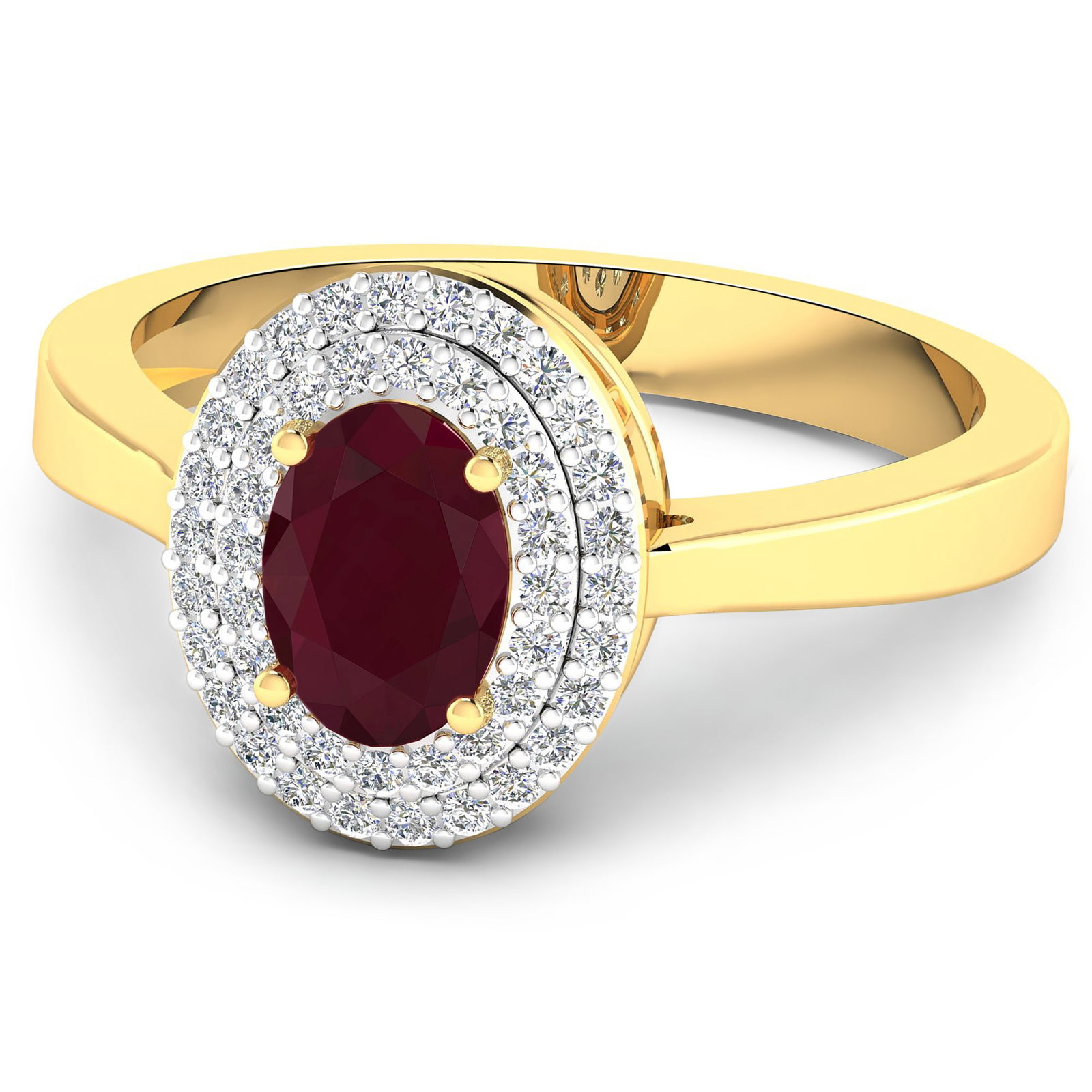 14KT Yellow Gold 0.95ct Ruby and Diamond Ring - 3