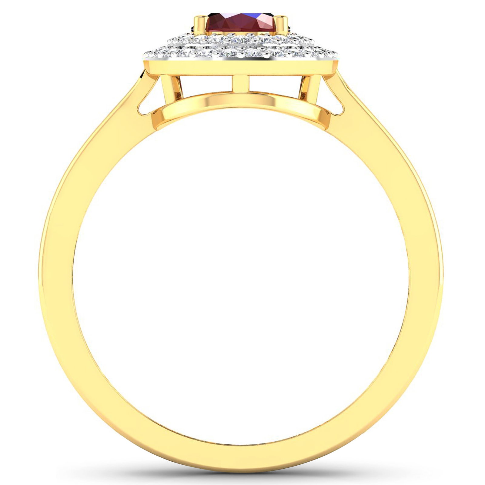 14KT Yellow Gold 0.95ct Ruby and Diamond Ring - 4