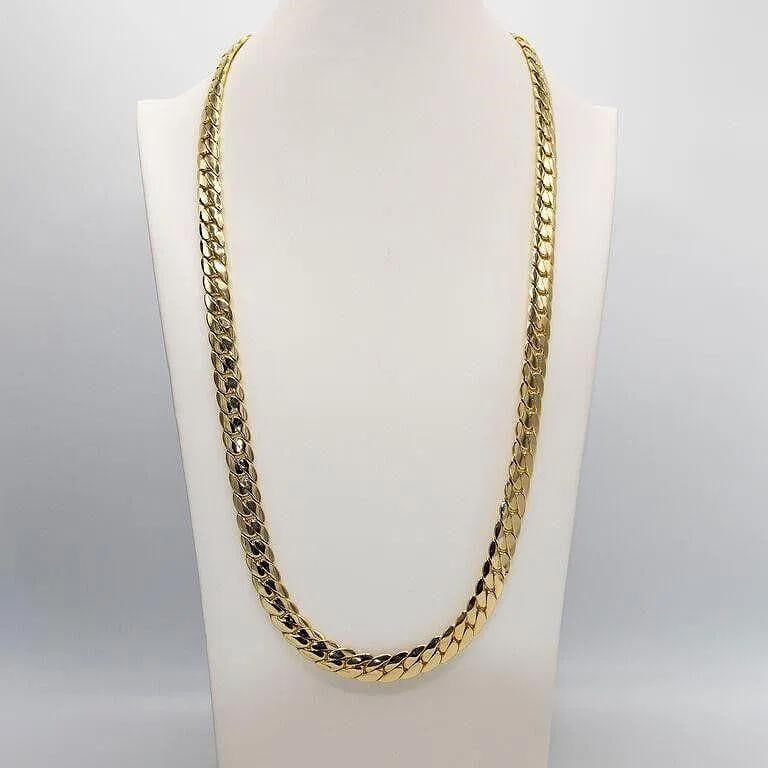 Limited Huge 165.8 Grams MLB 14 Kt Gold Plate Cuban Link Chain Necklace: This Limited Cuban Link Chain Necklace Is Just Like The Pros Wear. A Stealth 12 mm wide and 30" long limited edition. A Huge 165.8 Total Gram Wt. Top Notch Quality. It looks like Solid Gold without th