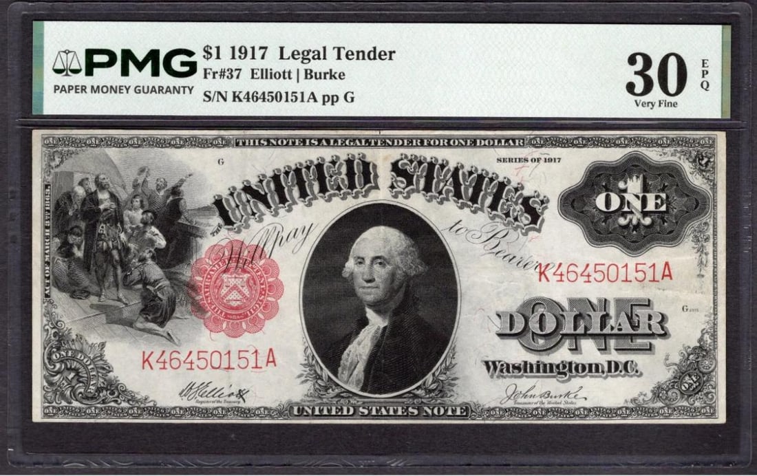 1917 $1 Legal Tender Note PMG 30EPQ (1 of 2)