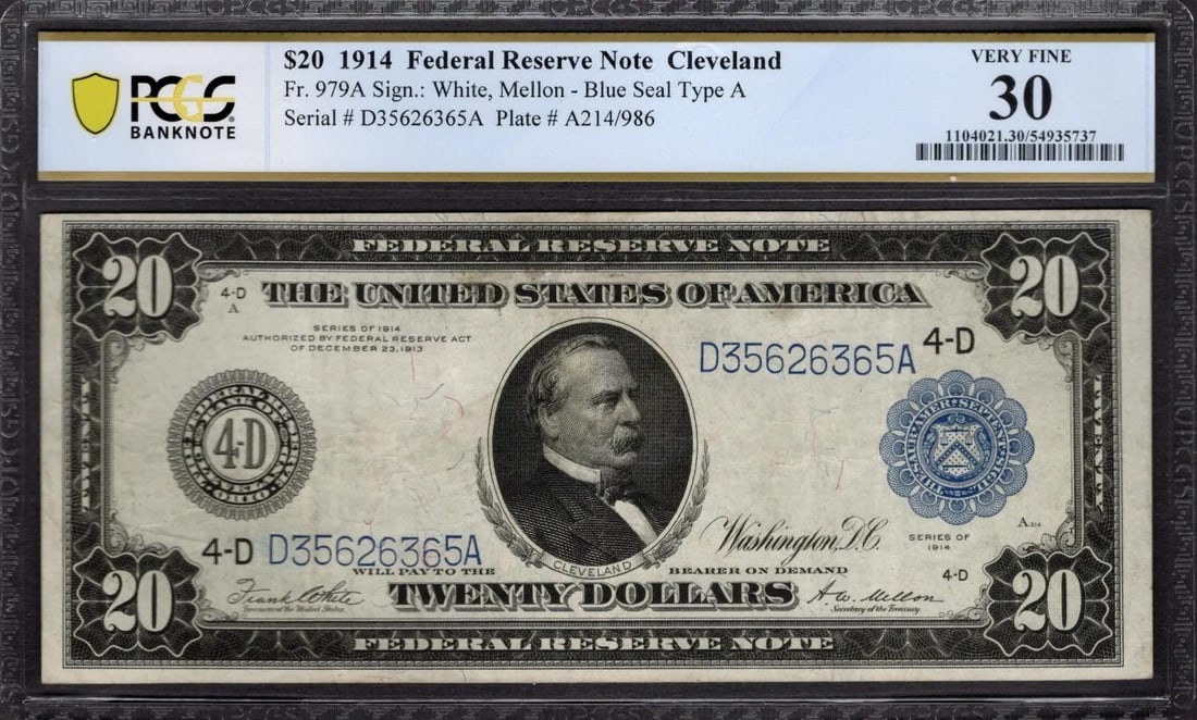 1914 $20 Cleveland FRN PCGS 30 (1 of 2)
