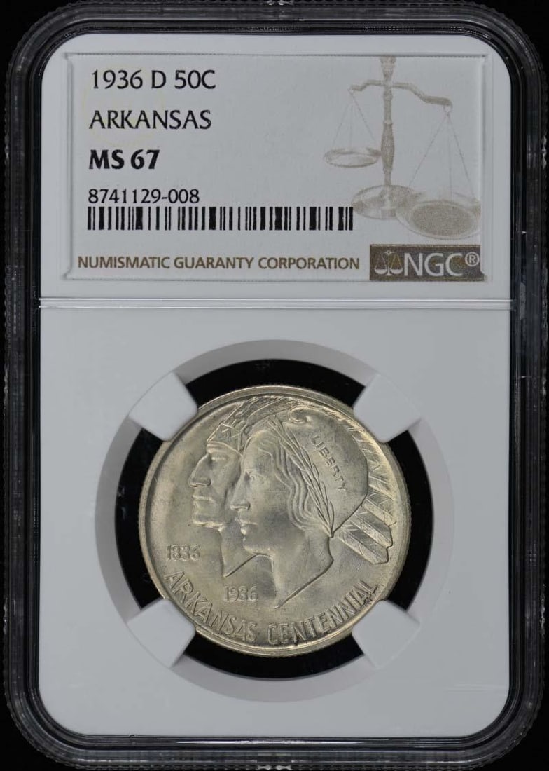 1936-D Arkansas Commemorative Half Dollar NGC MS67 (1 of 2)