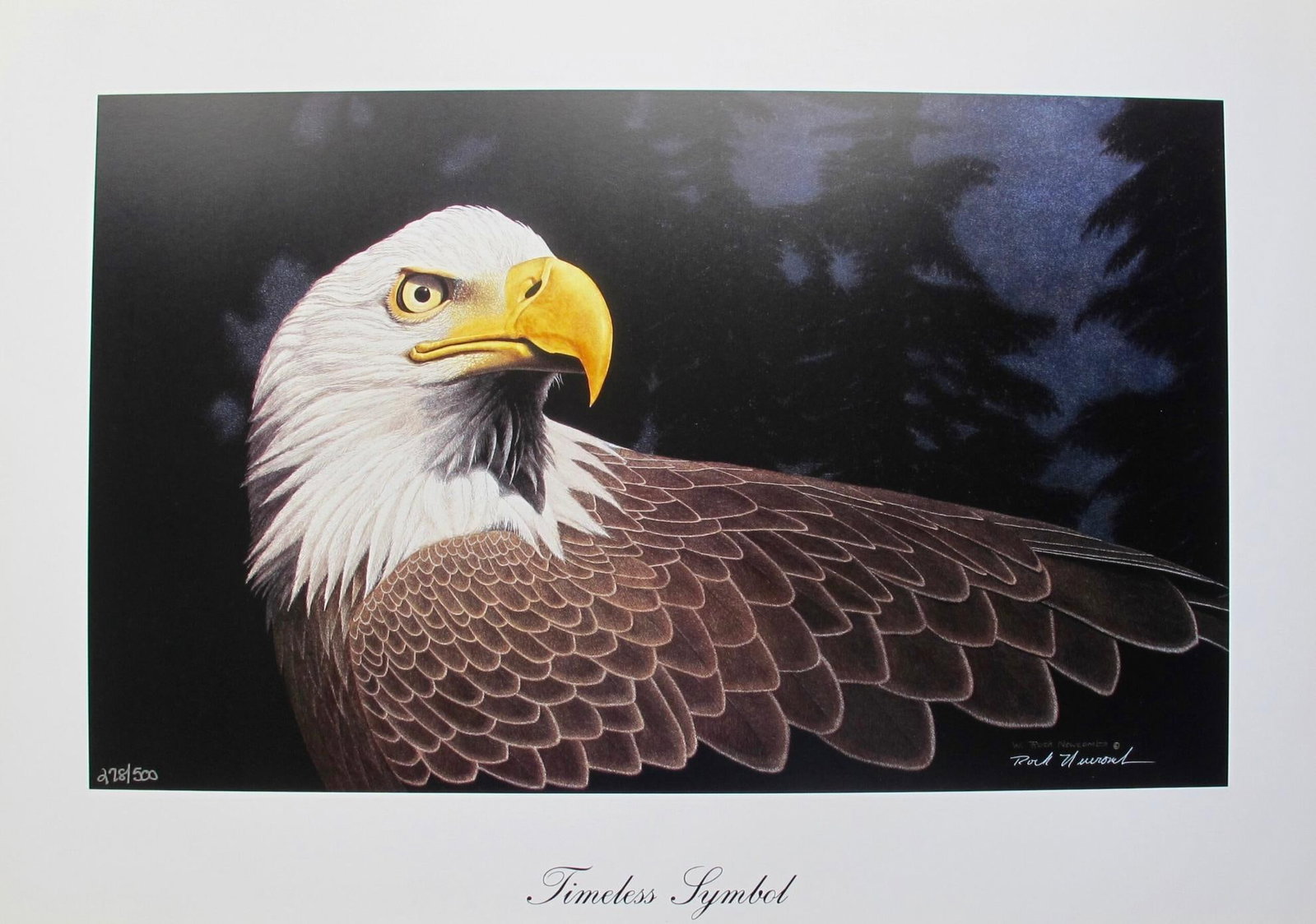 ROCK NEWCOMB TIMELESS SYMBOL EAGLE Hand Signed Limited Edition Art Lithograph (1 of 1)
