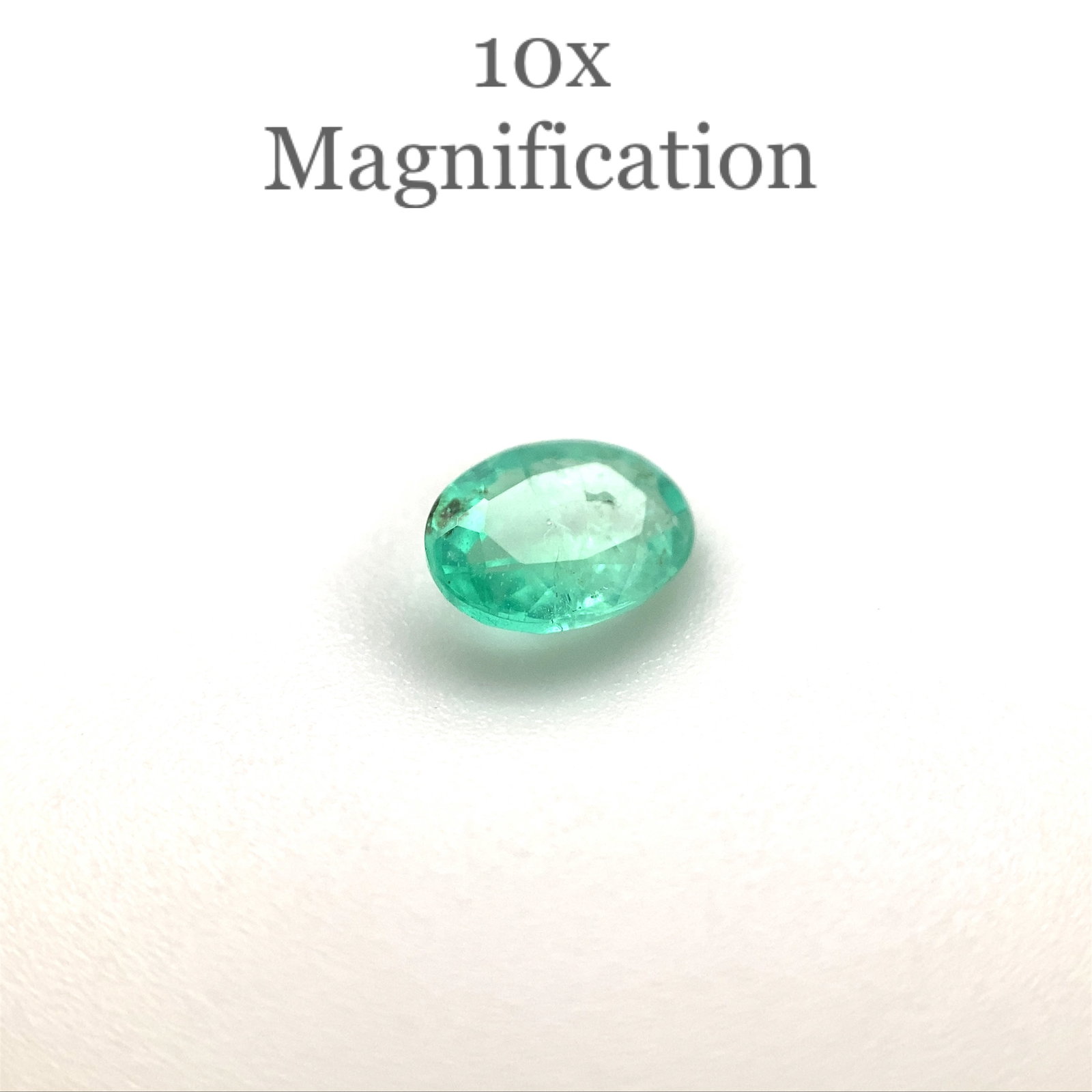 Oval Cut 0.53ct Natural Emerald: Weight: 0.53 cts Shape: Oval Measurements: 6.40 x 4.70 x 2.60 mm Color: Green Clarity: Moderately Included: Inclusions easily visible to the naked/unaided eye. Treatment: Clarity Enhanced with Colorle