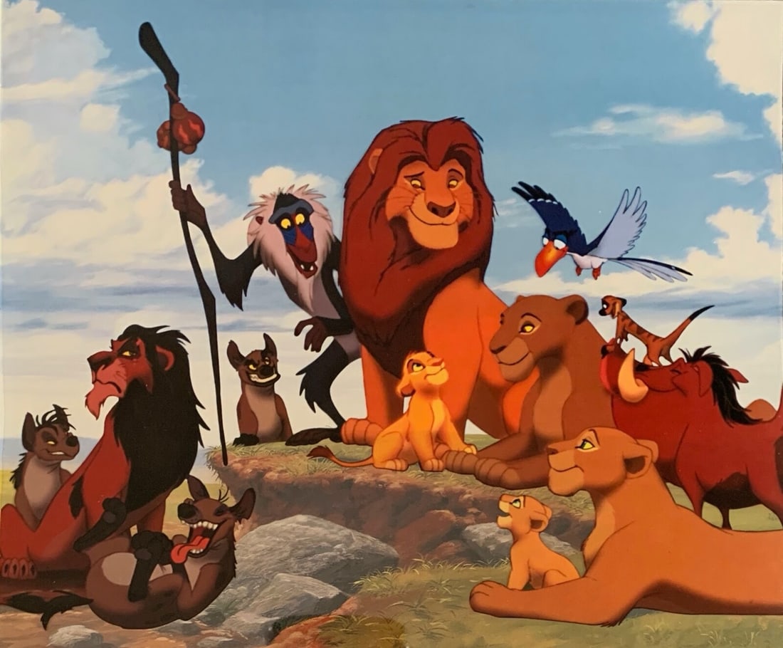 Walt Disney THE LION KING 1994 Limited Edition Color Sericel: This is a GENUINE Disney Limited Edition Serigraph Cel of The Lion King. From Walt Disney Studios. Disneys own artists have selected this scene from the original animation drawings used to produce thi
