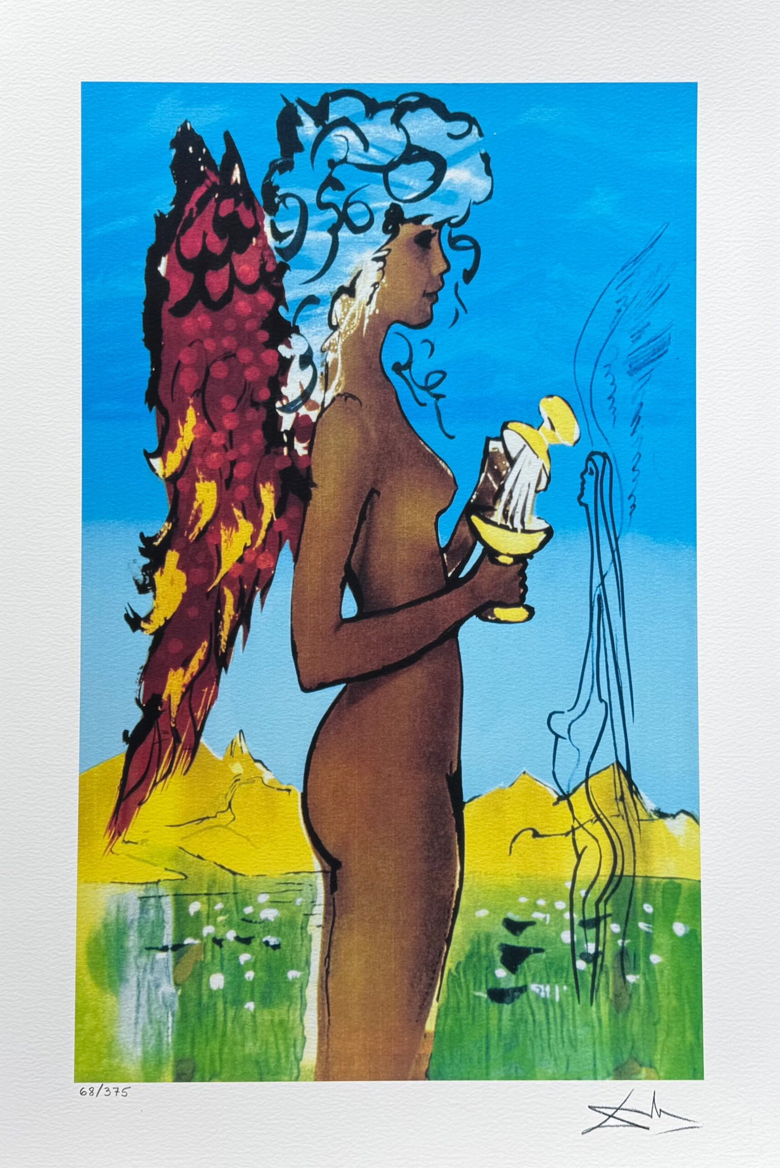 Salvador Dali LOVES PROMISES Facsimile Signed Limited Edition Giclee: This is a limited edition giclee titled LOVE?S PROMISES by Salvador Dali. This piece is facsimile signed on the lower right. Pencil numbered from an edition of 375. Paper measures 16 inches x 24 inche