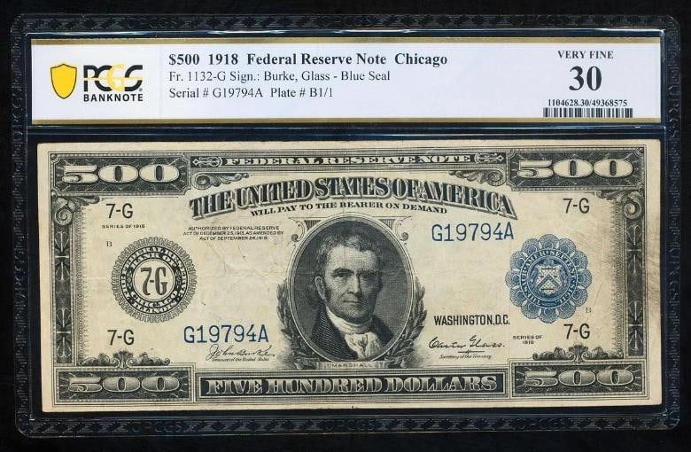 1918 $500 Chicago FRN PCGS 30 (1 of 2)