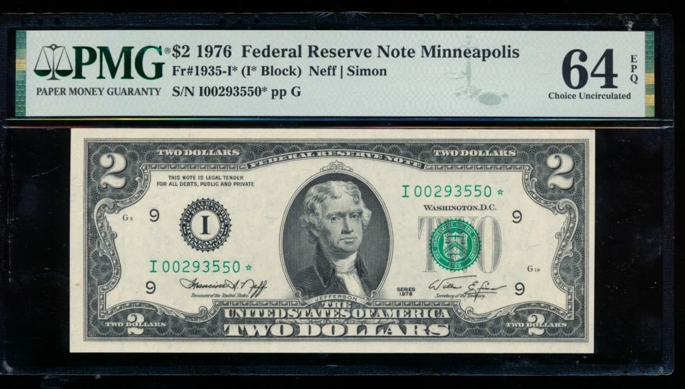 1976 $2 STAR Minneapolis FRN PMG 64EPQ (1 of 2)