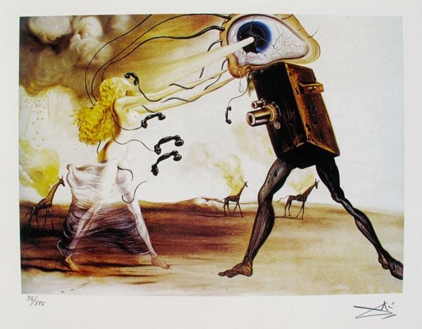 Salvador Dali MODERN RHAPSODY Facsimile Signed & Numbered Giclee: This is a limited edition giclee titled MODERN RHAPSODY ? THE SEVEN ARTS by Salvador Dali. This piece is facsimile signed on the lower right. Pencil numbered from an edition of 375. Paper measures 11 