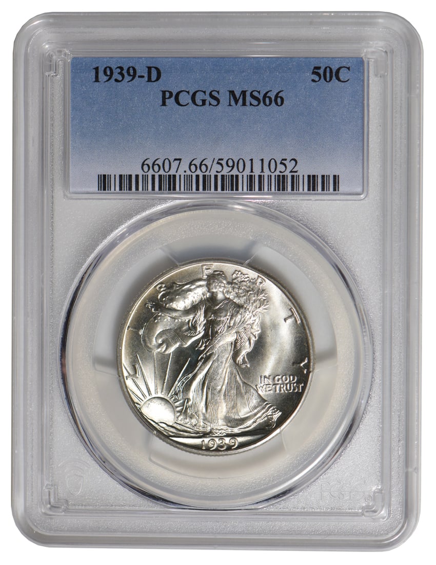 1939-D Walking Liberty Half Dollar PCGS MS66: One 1939-D Walking Liberty Half Dollar PCGS MS66.