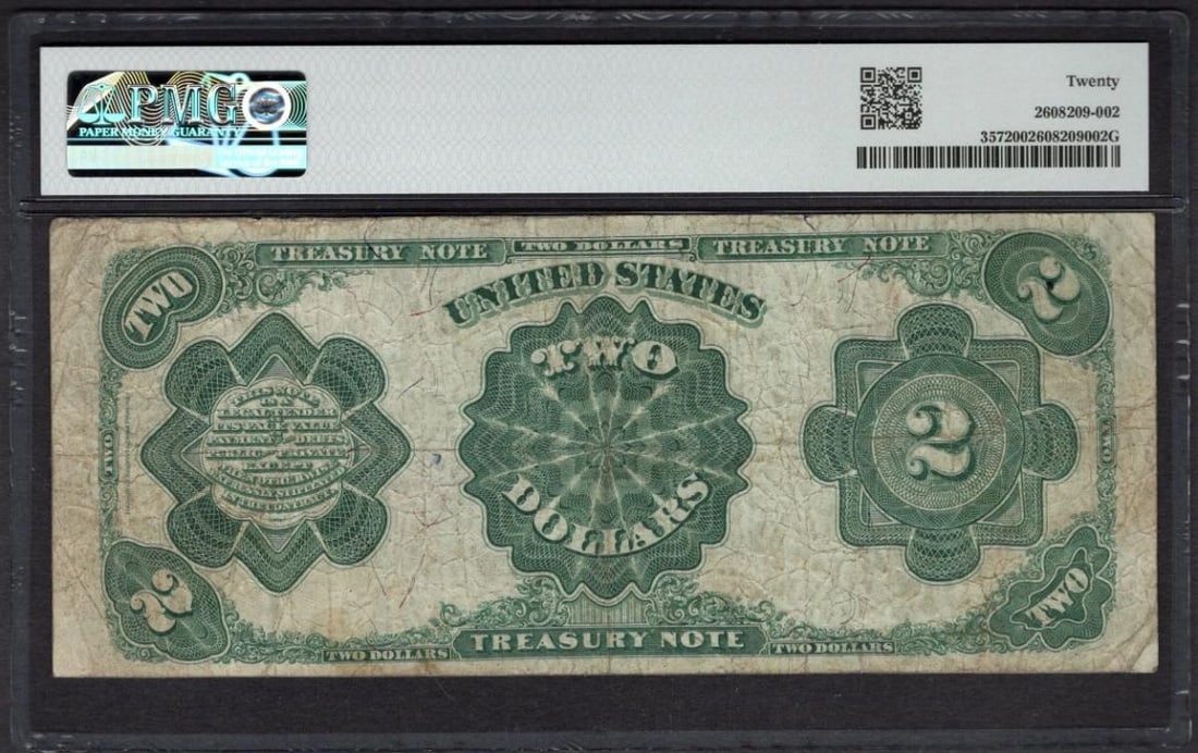1891 $2 Treasury Note PMG 20 - 2
