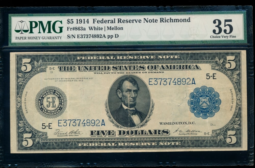1914 $5 Richmond FRN PMG 35 (1 of 2)