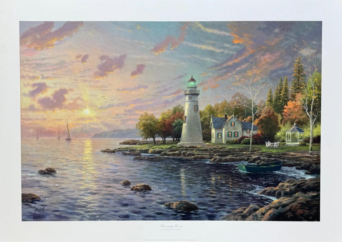 Thomas Kinkade SERENITY COVE Hand Signed Numbered Lithograph (1 of 1)