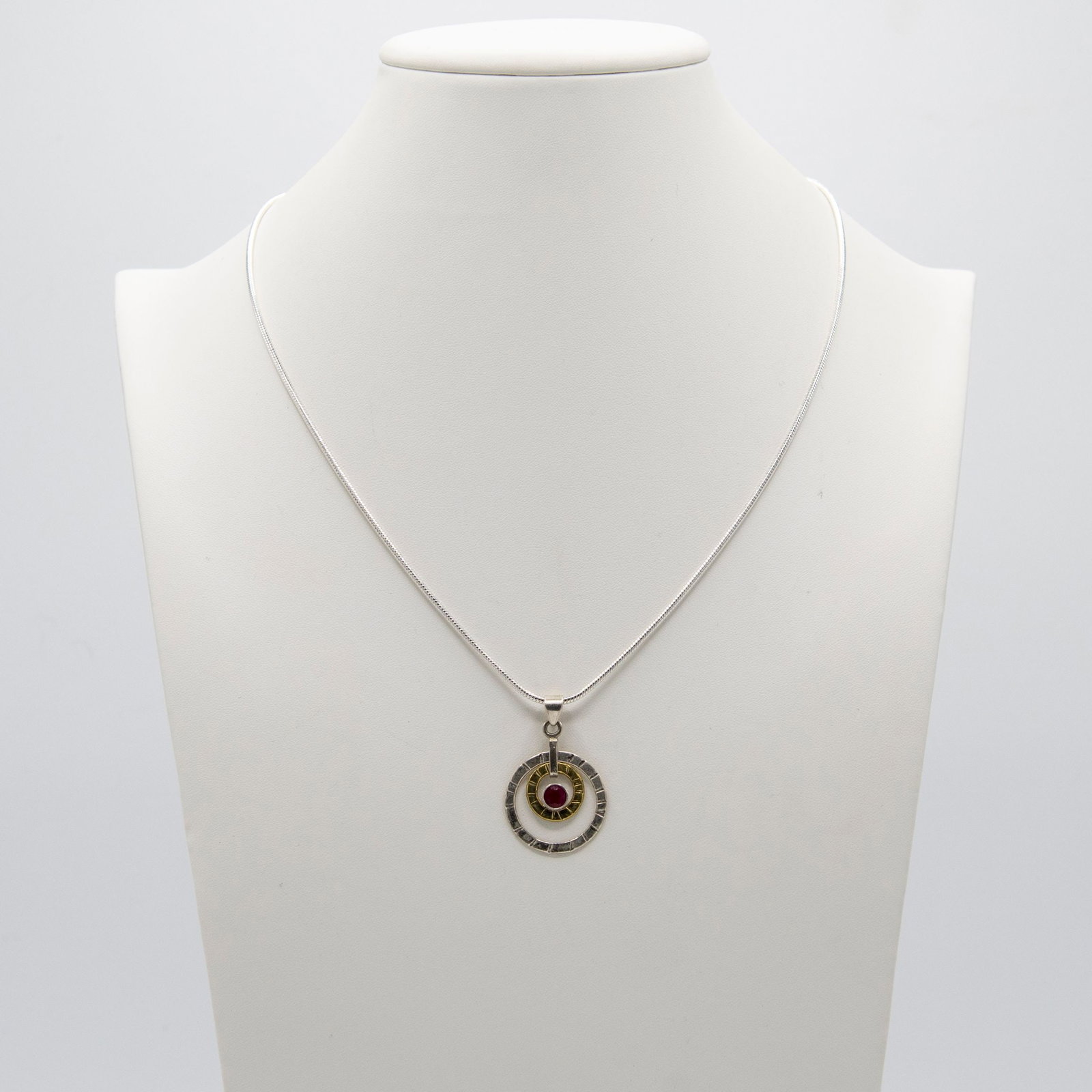 Outstanding 1 Ct Sterling Silver Ruby Pendant - 2