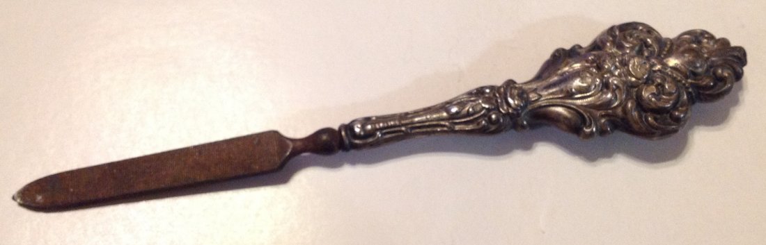 Estate old Sterling silver Ornate nail file (1 of 4)