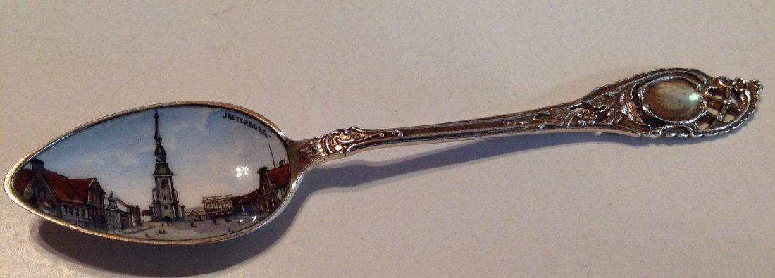 Estate old Sterling silver enamel souvenir spoon (1 of 4)