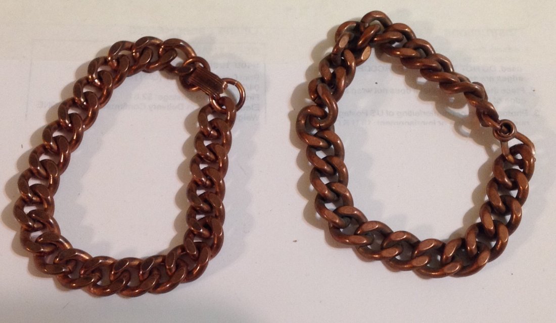 estate heavy chunky solid copper old bracelets (1 of 3)