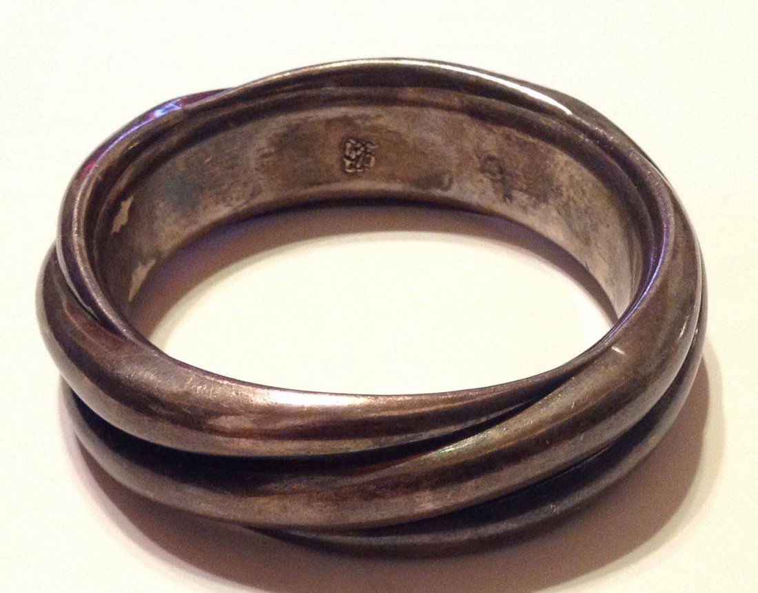 Estate Sterling huge modernist bangle bracelet. (1 of 5)